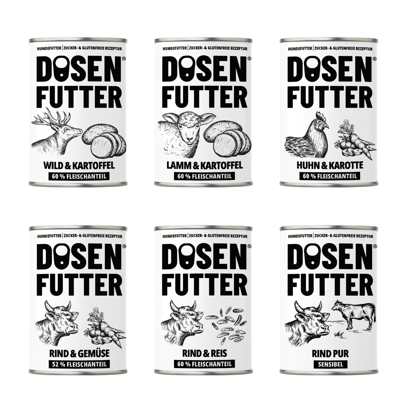 PROBIERBOX S-M Dosenfutter® 400 g + 100 % FLEISCH