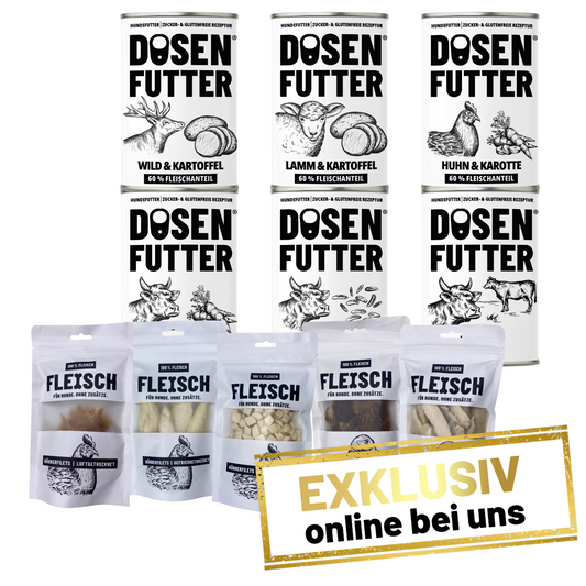 PROBIERBOX S-M Dosenfutter® 400 g + 100 % FLEISCH