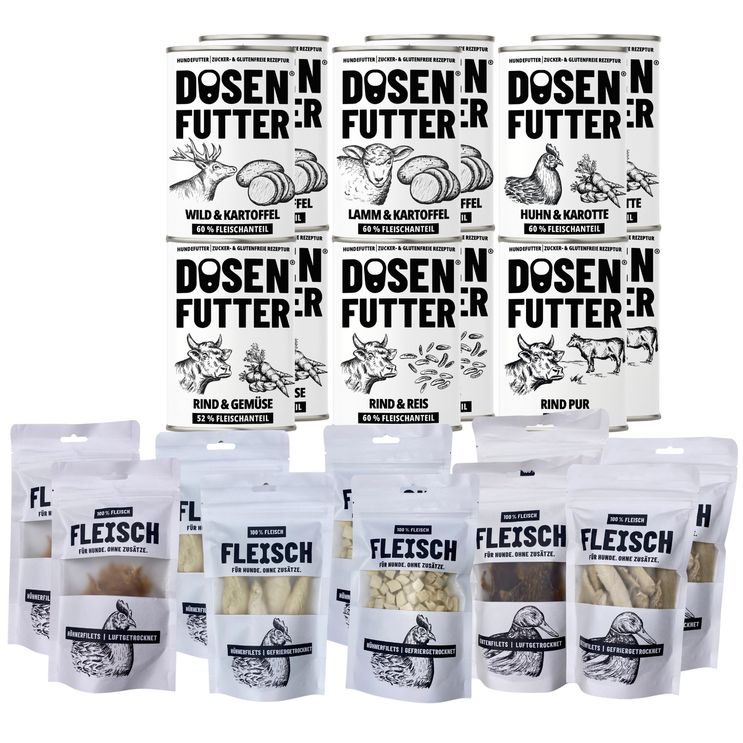 PROBIERBOX S-M Dosenfutter® 400 g + 100 % FLEISCH