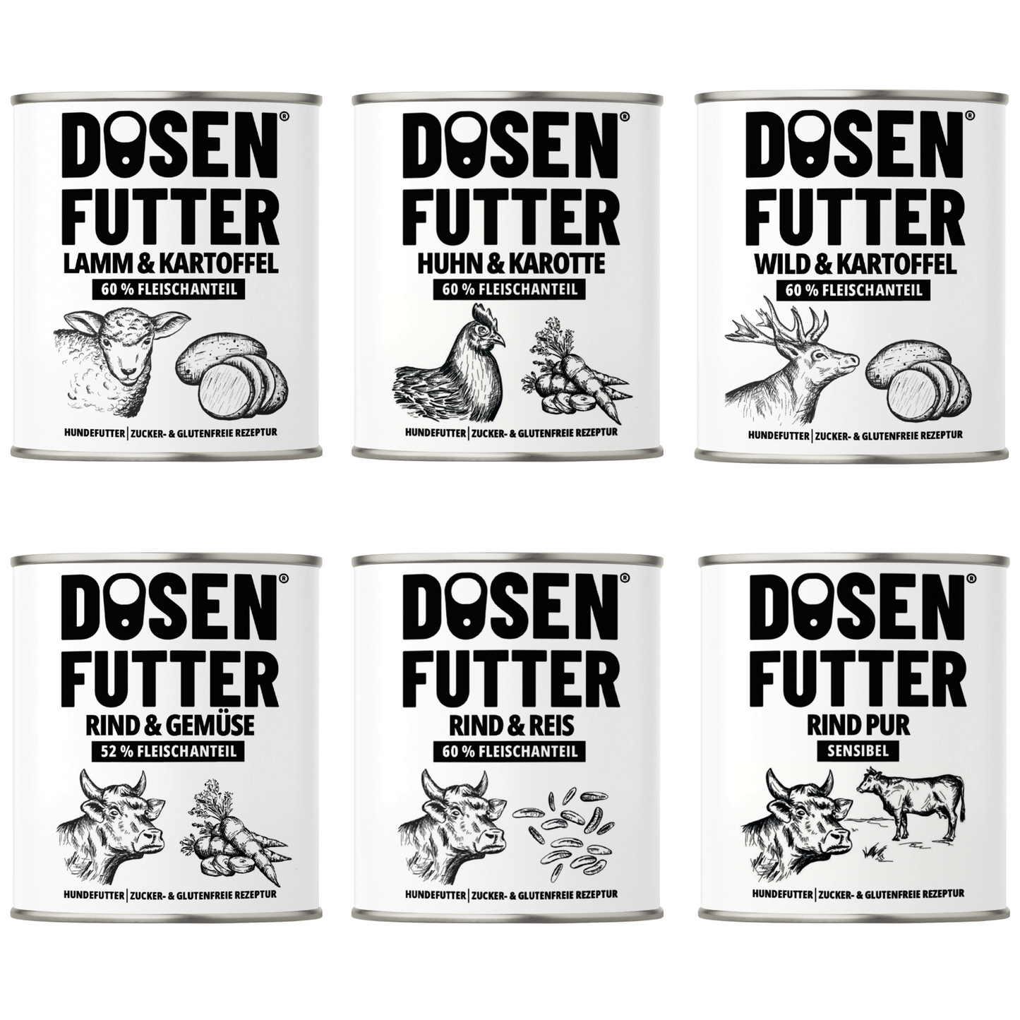 PROBIERBOX L-XL Dosenfutter® 800 g + 100% FLEISCH