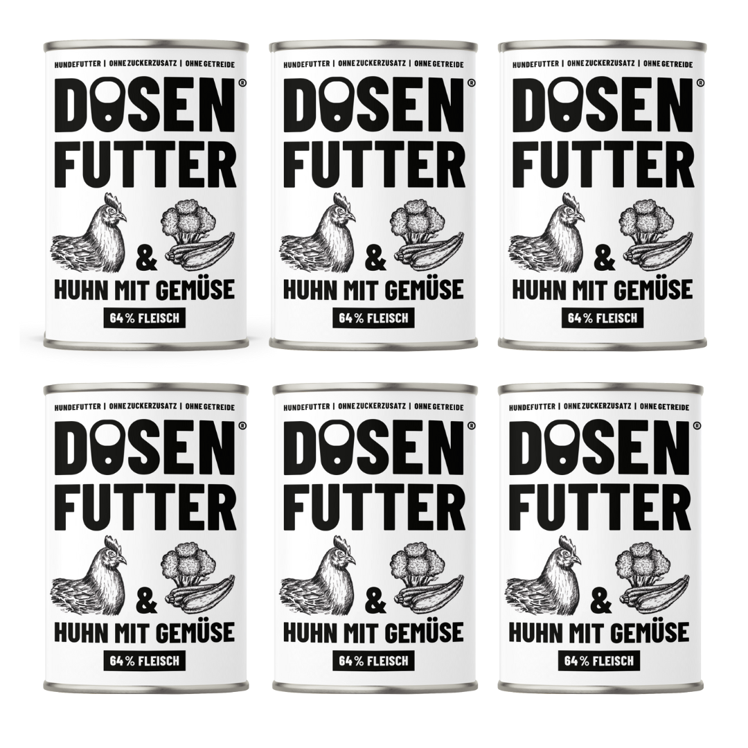 6x Dosenfutter® HUHN & GEMÜSE