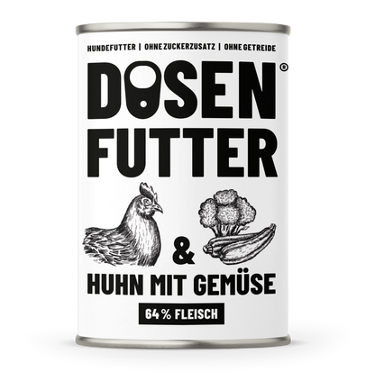 Dosenfutter® Probierbox 6x400g Nassfutter, 5 FLEISCH Snack Packungen &  2x GRATIS WURST