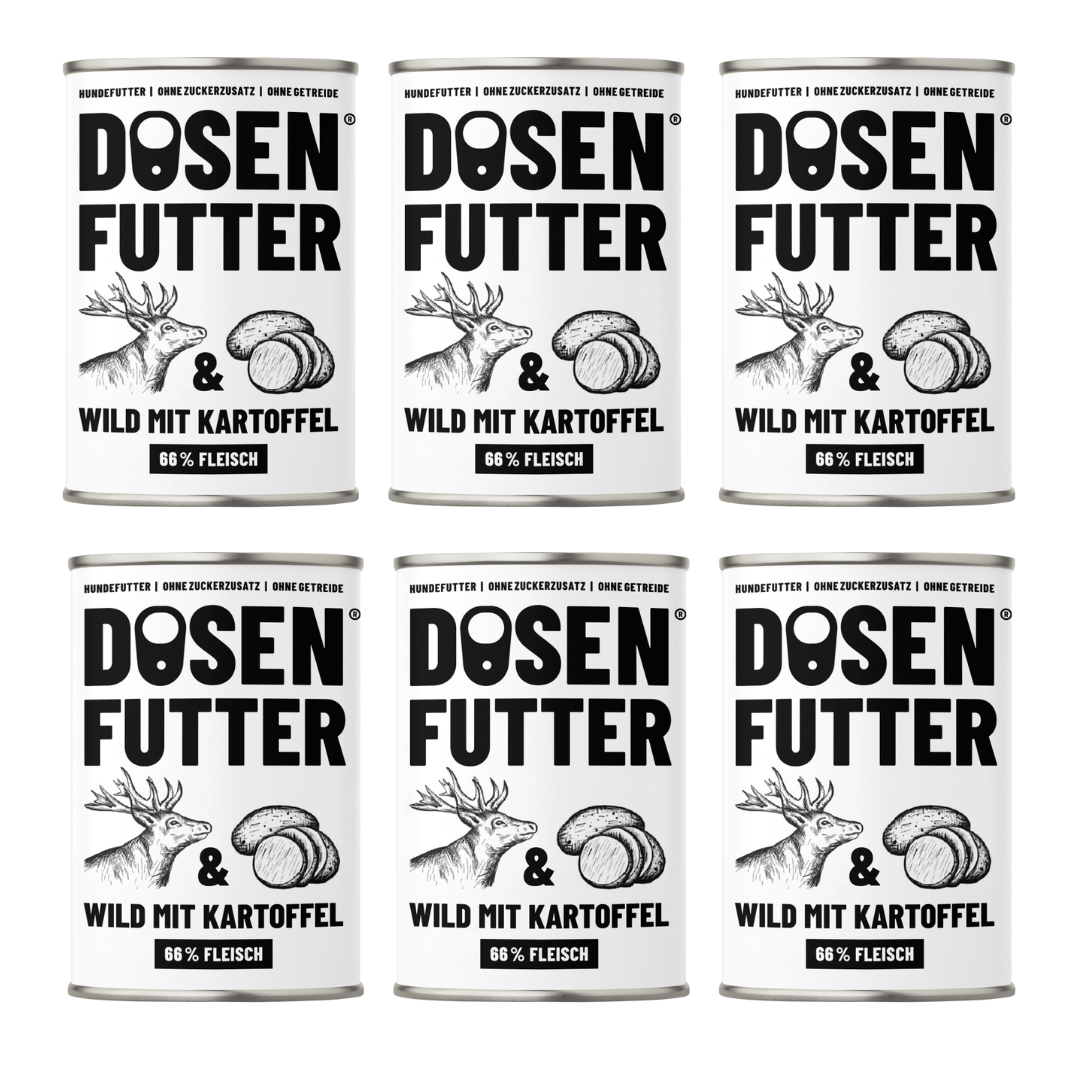 6x Dosenfutter® WILD & KARTOFFEL