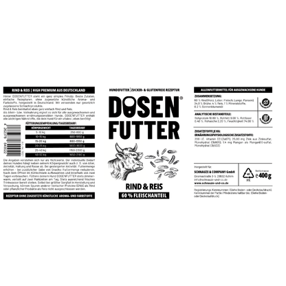 6x Dosenfutter® RIND & REIS