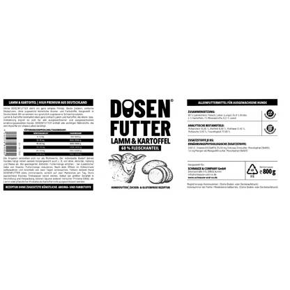 6x Dosenfutter® LAMM & KARTOFFEL