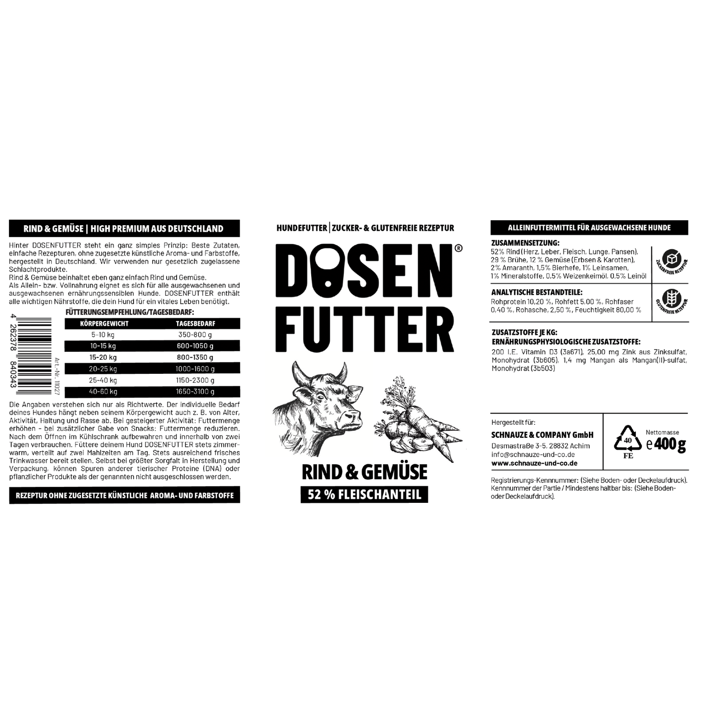 6x Dosenfutter® RIND & GEMÜSE