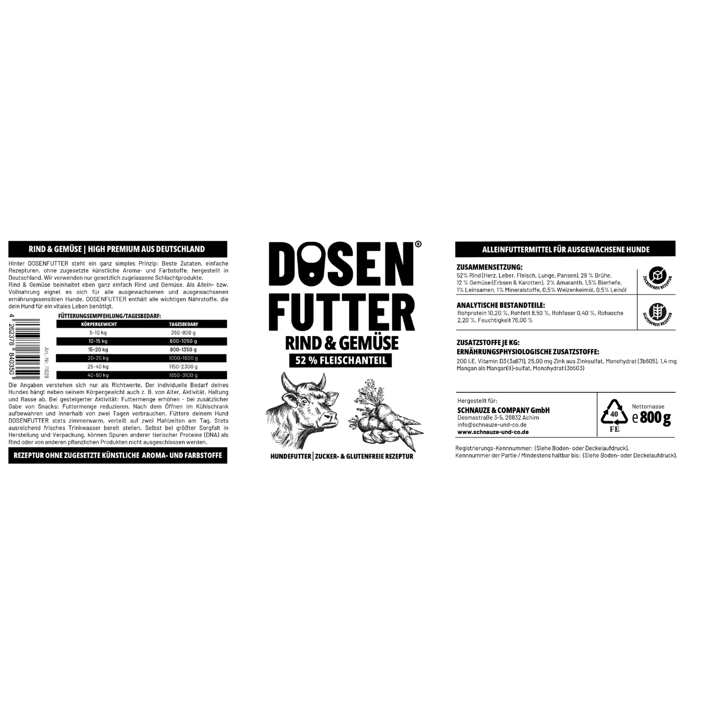 6x Dosenfutter® RIND & GEMÜSE
