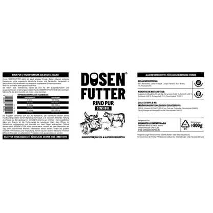 6x Dosenfutter® RIND PUR SENSIBLE
