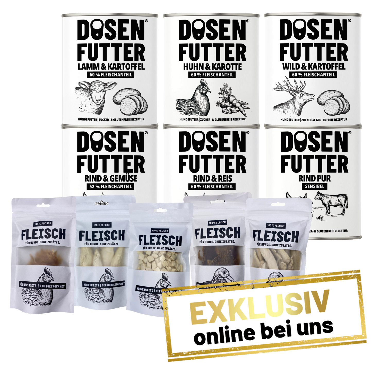 PROBIERBOX L-XL Dosenfutter® 800 g + 100% FLEISCH