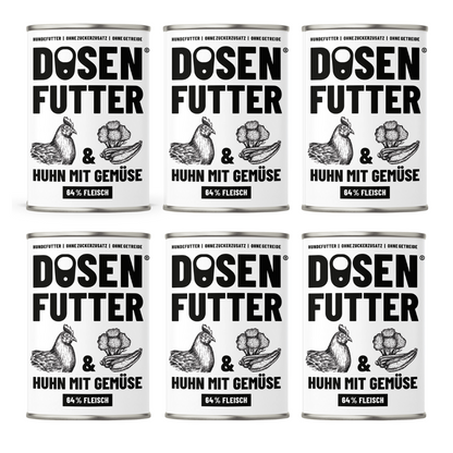 6x Dosenfutter® HUHN & GEMÜSE