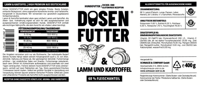 6x Dosenfutter® LAMM & KARTOFFEL