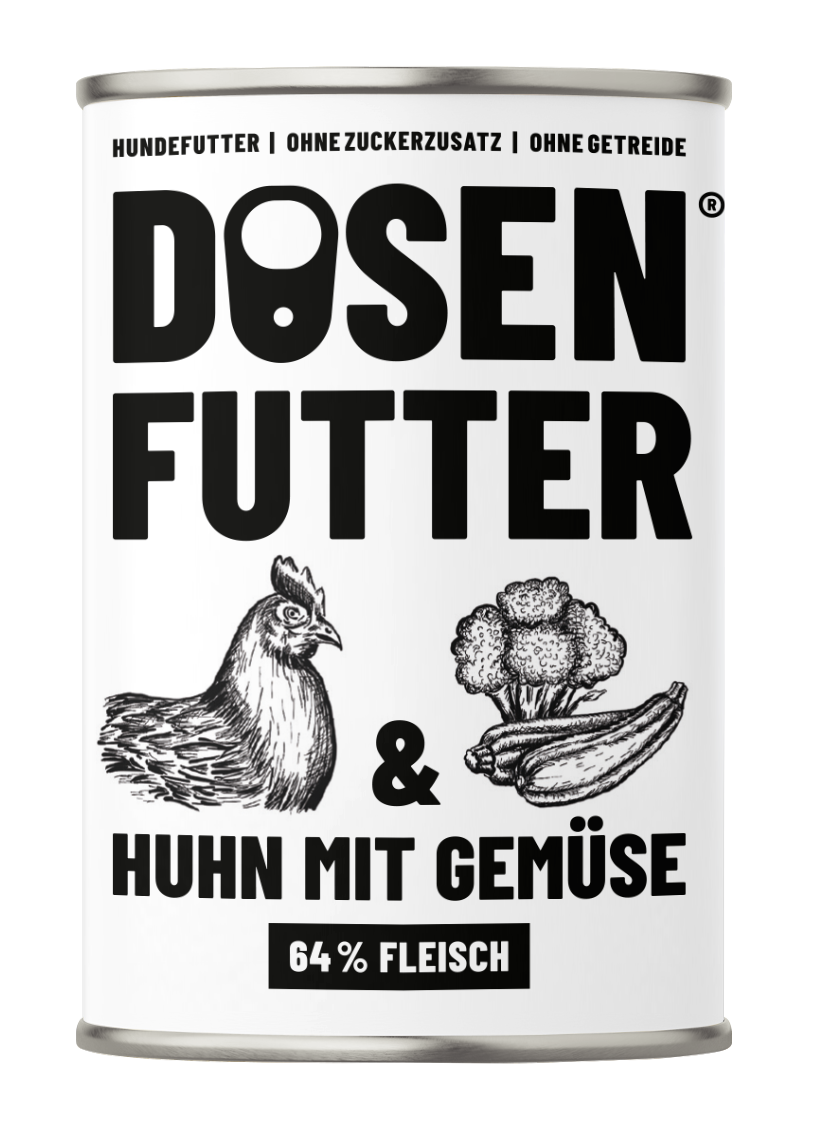MHD Aktion 48 x Dosenfutter HUHN UND GEMÜSE 400g