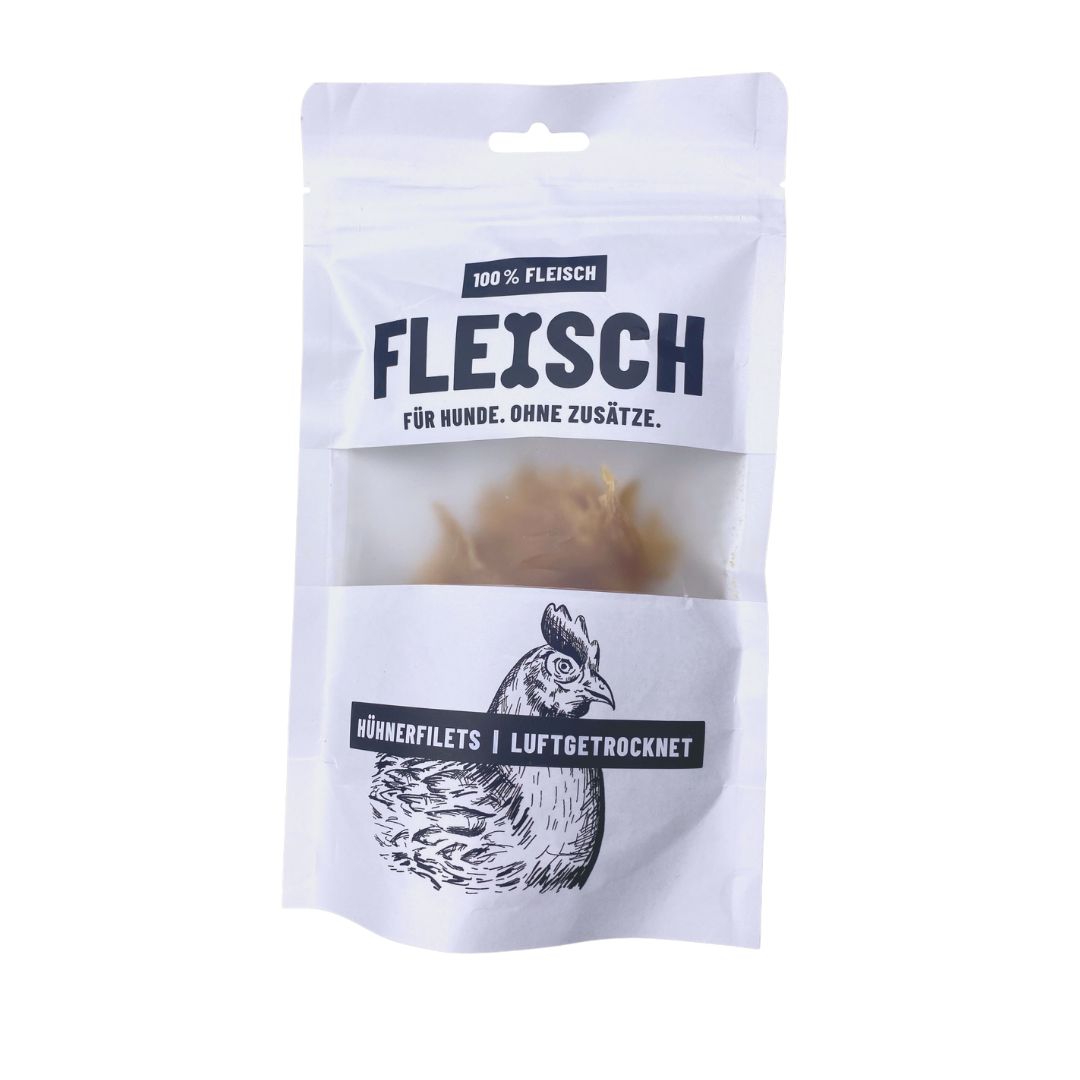 Frühjahrsputz-Sonderverkauf - 5x FLEISCH 100% Hühnerbrustfilet schonend Luftgetrocknet 75g