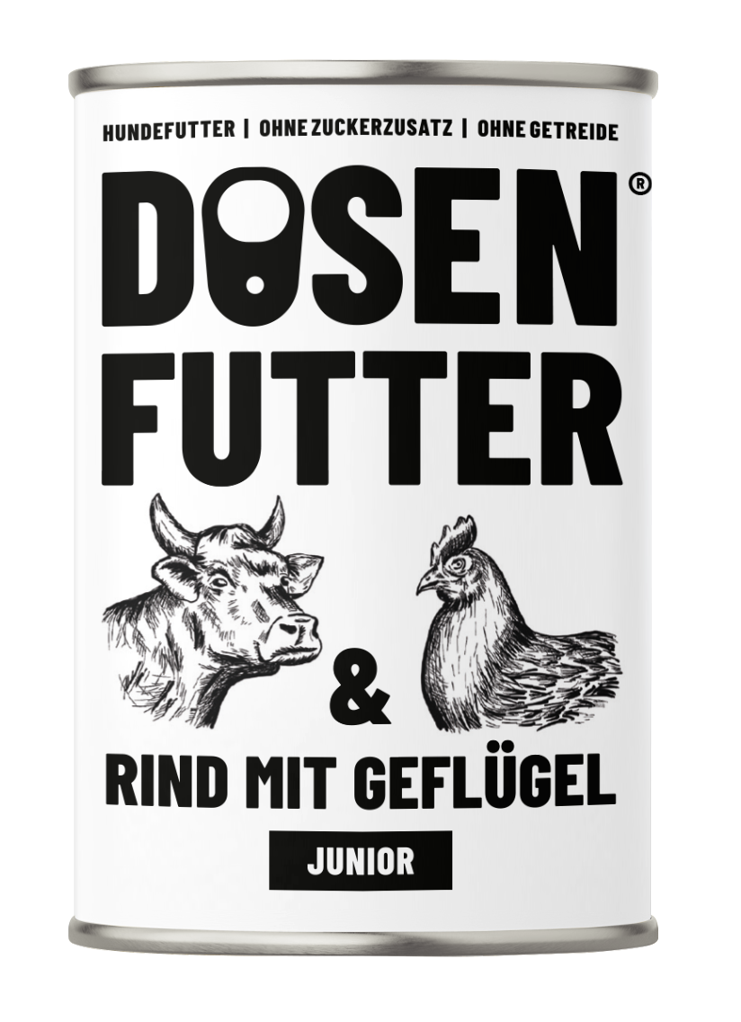 Welpen-Aktion Dosenfutter® Junior RIND MIT GEFLÜGEL 400 g