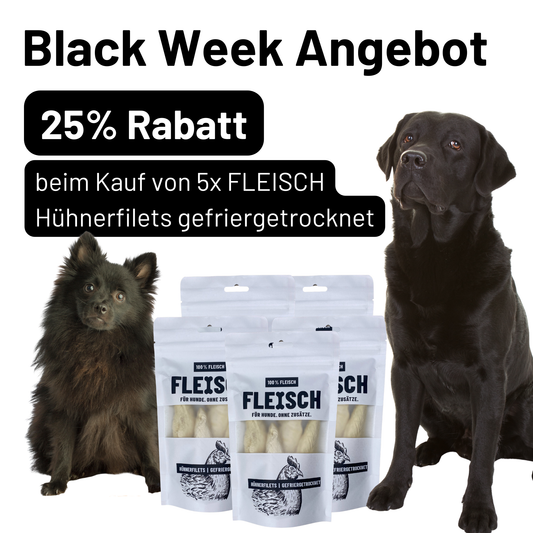 BLACK WEEK 2025 5x FLEISCH 100% Hühnerbrustfilet schonend Gefriergetrocknet 50g