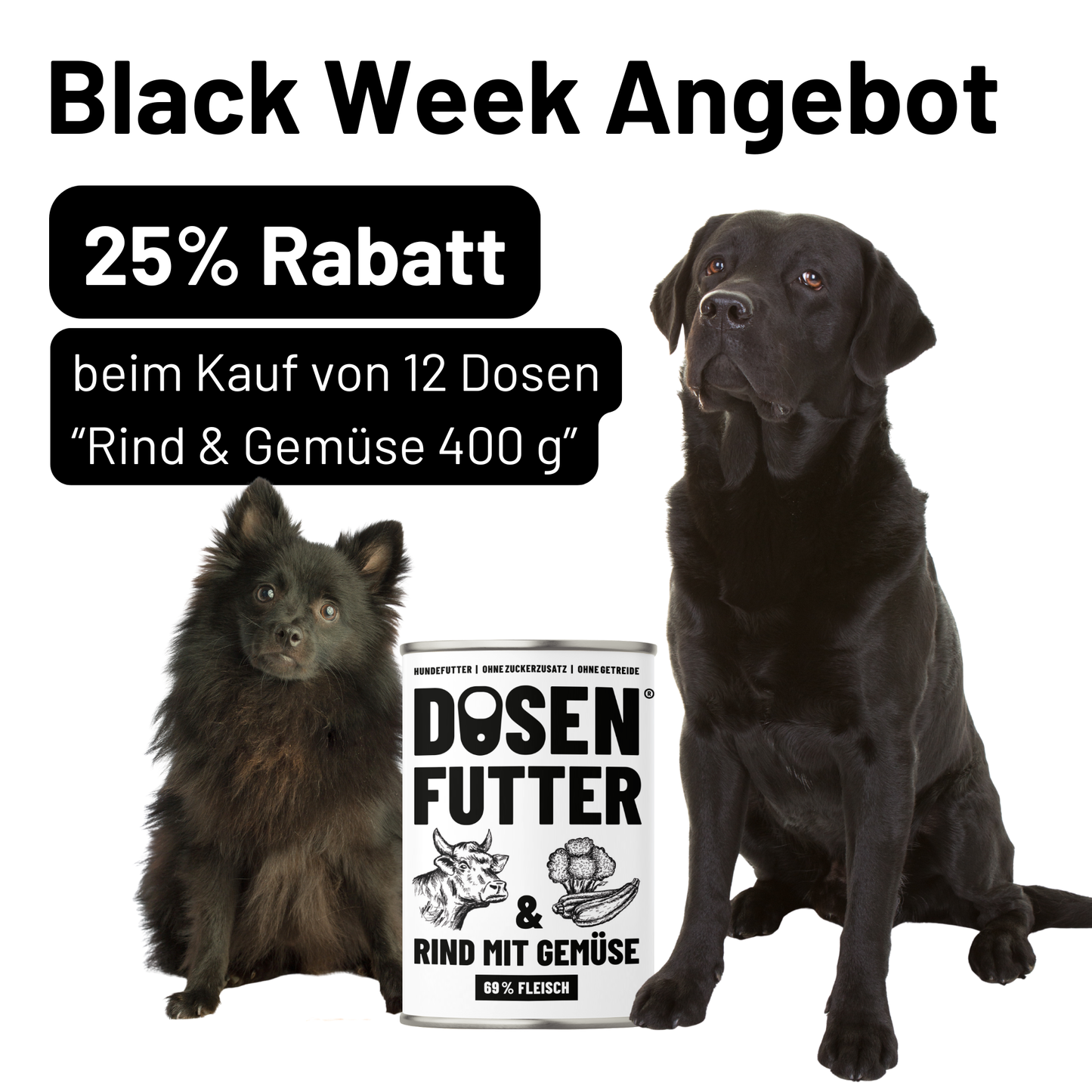 BLACK WEEK 2025 12x Dosenfutter RIND UND GEMÜSE 400 g