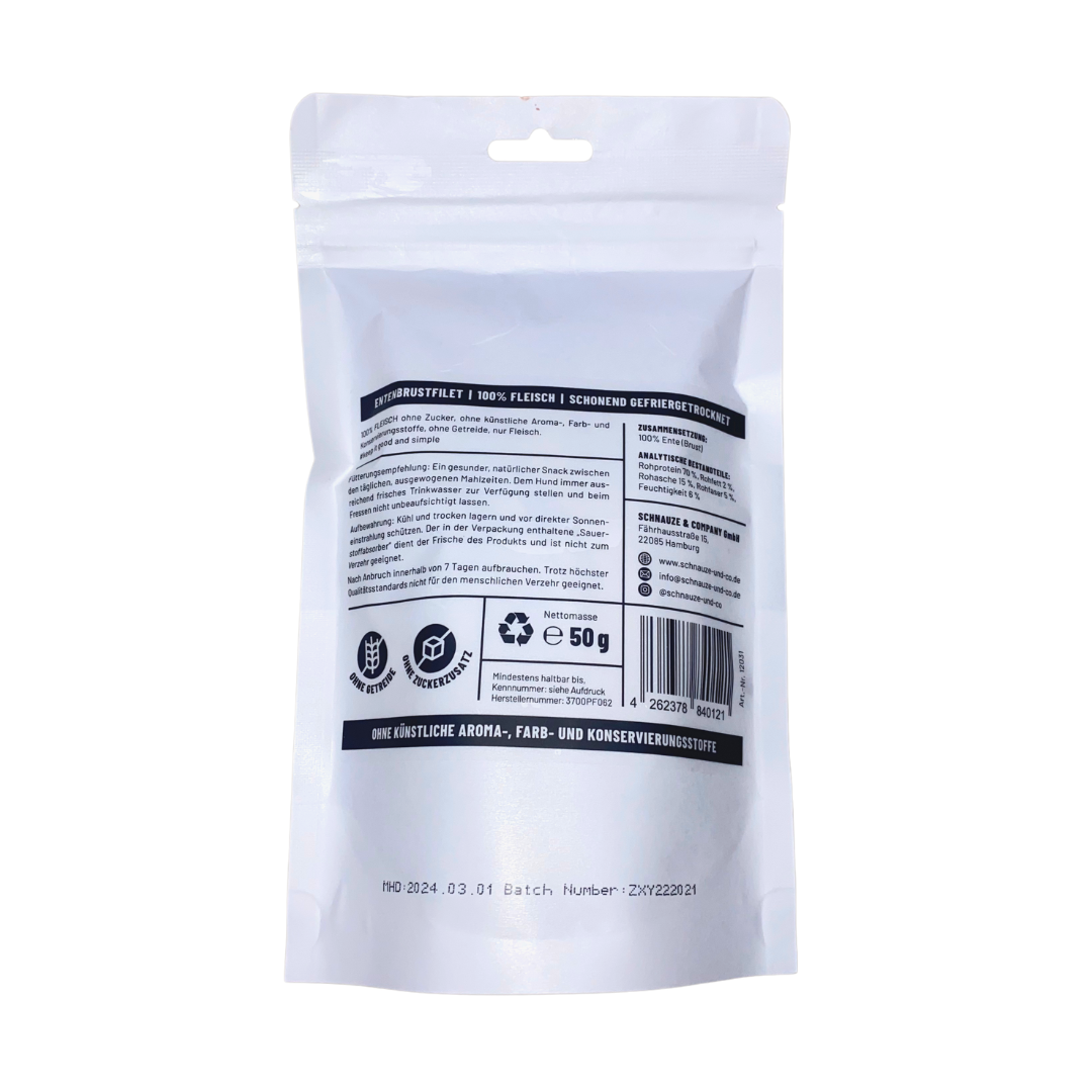 FLEISCH 100% Entenbrustfilet schonend Gefriergetrocknet 50g