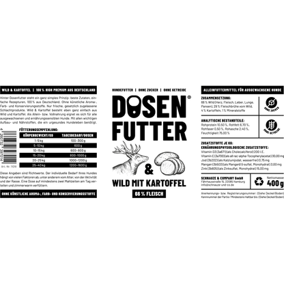 11018 - Dosenfutter® WILD MIT KARTOFFEL 400g