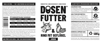 11019 - Dosenfutter® JUNIOR RIND & GEFLÜGEL 6x400g