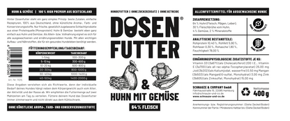 11015 - Dosenfutter® HUHN & GEMÜSE 6x400g