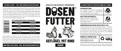 11020 - Dosenfutter® SENIOR GEFLÜGEL & RIND 6x400g