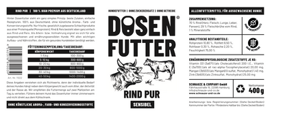 Dosenfutter® RIND PUR SENSIBLE 6x400g