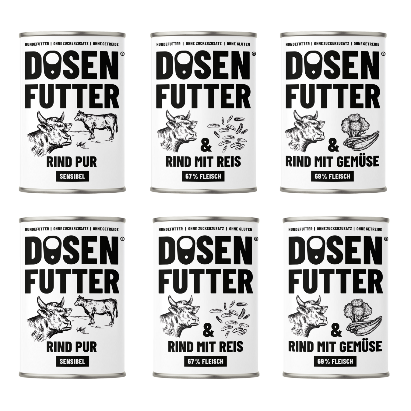 Dosenfutter® RIND TESTBOX 6x400g Nassfutter