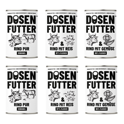 Dosenfutter® RIND TESTBOX 6x400g Nassfutter