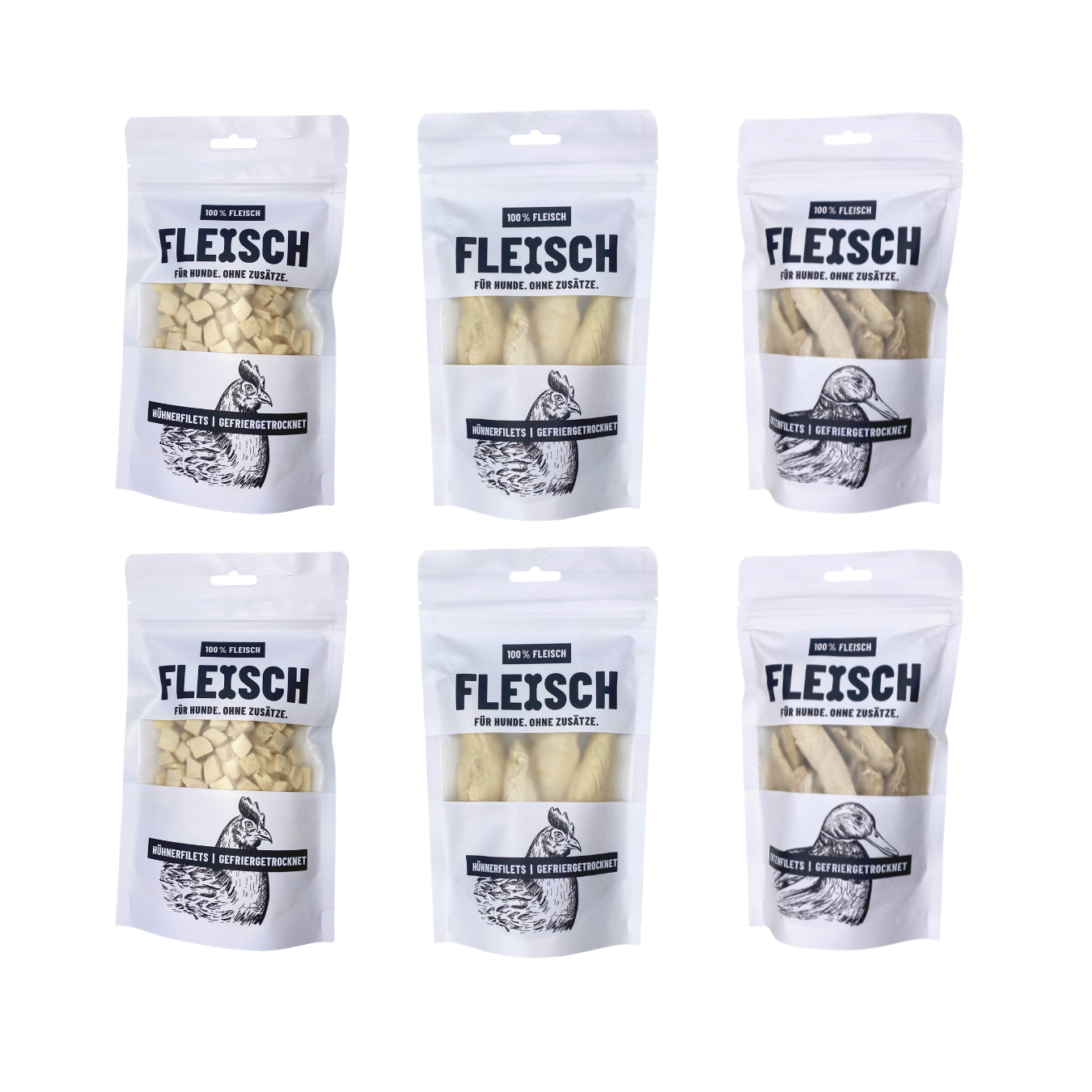 100% FLEISCH - SNACKBOX Gefriergetrocknet 6x Hundesnacks