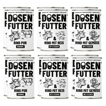 Dosenfutter® RIND TESTBOX 12x400g Nassfutter