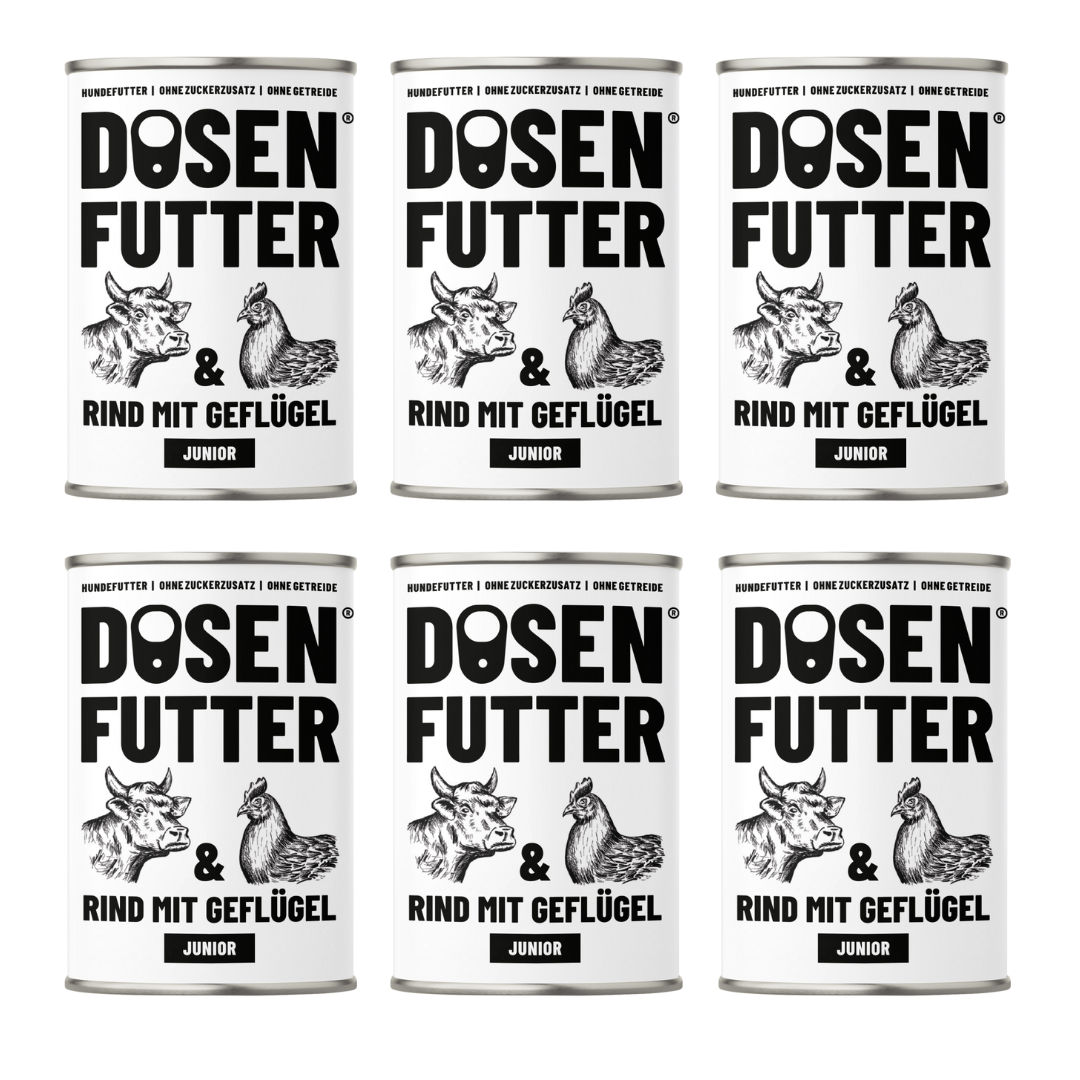 Dosenfutter® JUNIOR RIND & GEFLÜGEL 6x400g