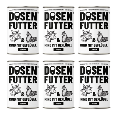 Dosenfutter® JUNIOR RIND & GEFLÜGEL 6x400g