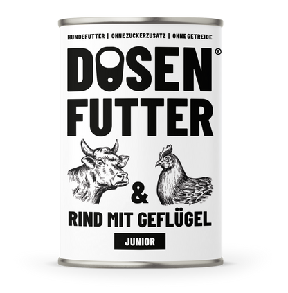 11019 - Dosenfutter® JUNIOR RIND & GEFLÜGEL 6x400g