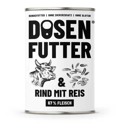 Dosenfutter® Probierbox 12x400g Nassfutter, 10 FLEISCH Snack Packungen &  4x GRATIS WURST
