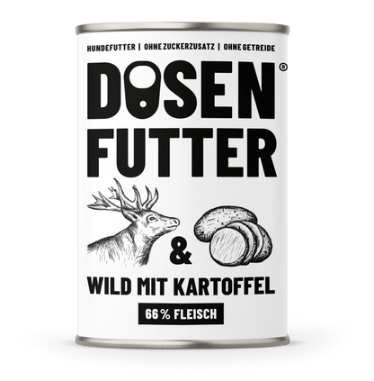 Dosenfutter® Probierbox 6x400g Nassfutter, 5 FLEISCH Snack Packungen &  2x GRATIS WURST